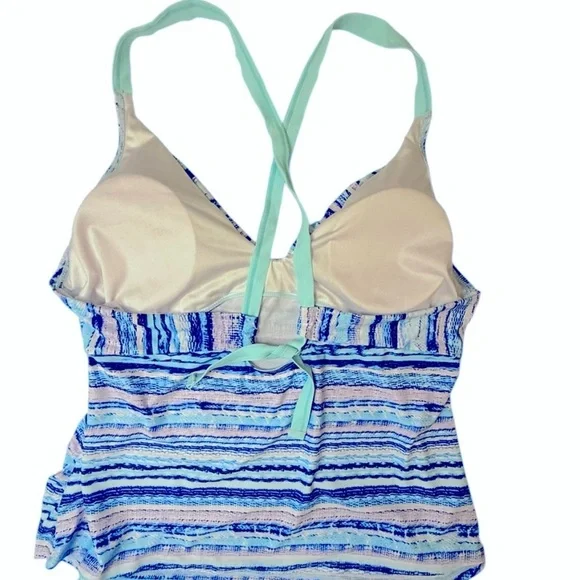 Swimsuits for All Two Piece Skirt
Swimsuit Aqua Navy White Striped 5XL - Picture 5 of 7